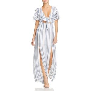 NWT Lost and Wander Marine Striped Tie Front Dress
